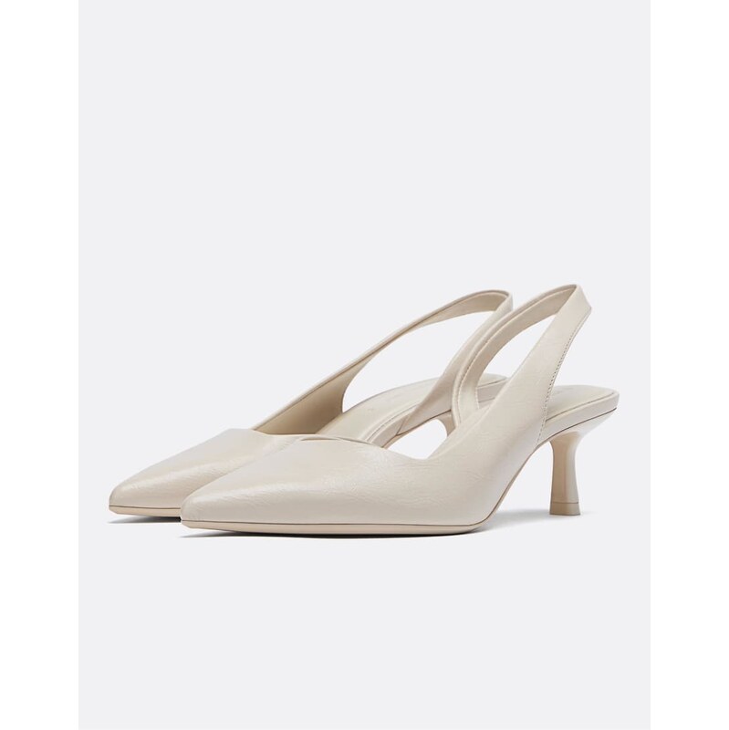 Stradivarius Basic high-heel shoes in ecru-White 112676698