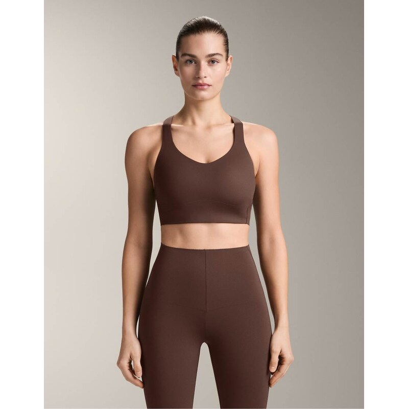 OYSHO Light touch medium-support crossover back bra in dark