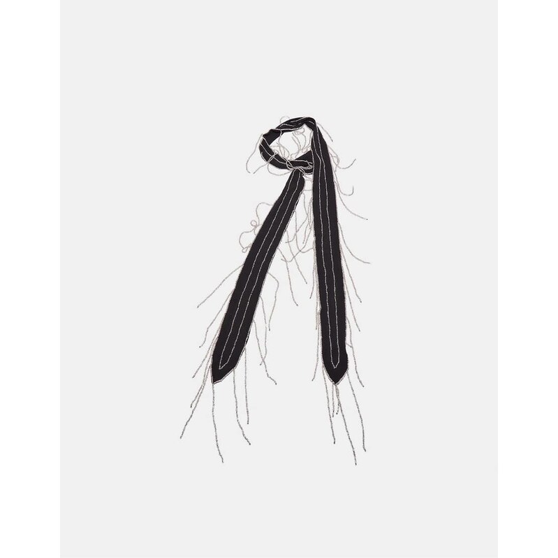 Stradivarius Beaded scarf in black 112676705