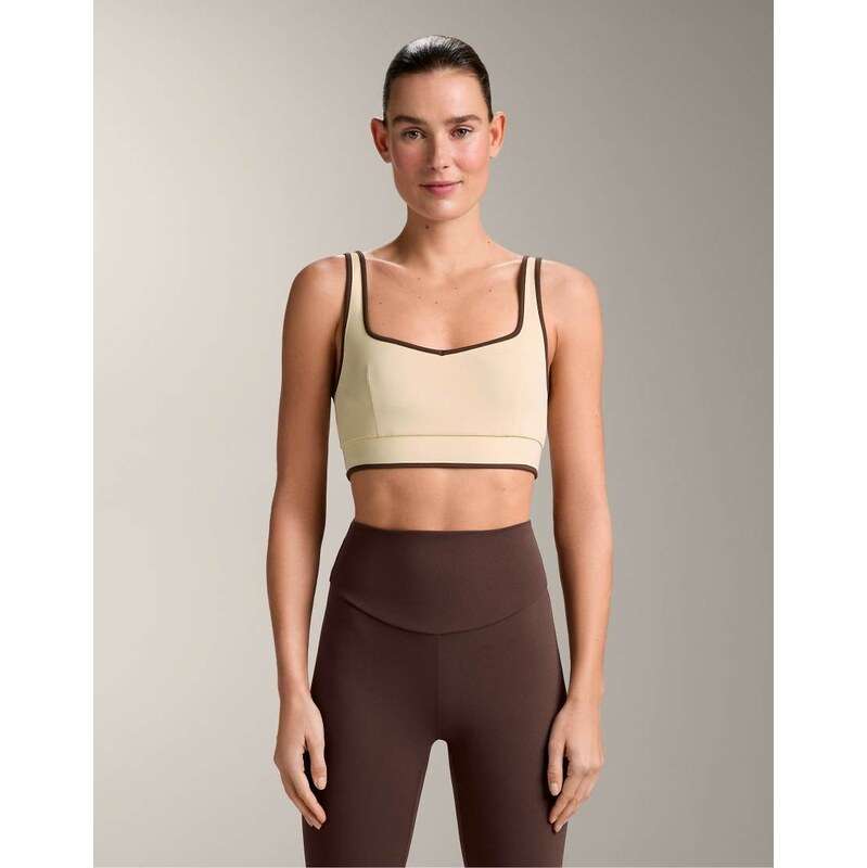 OYSHO Comfortlux contrast tank top in vanilla-Neutral