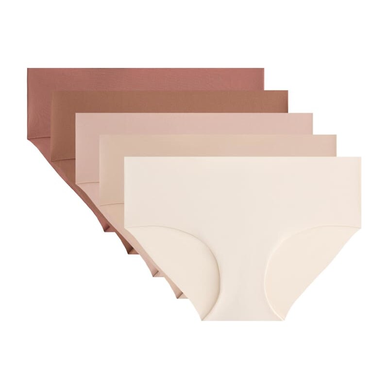 OYSHO 5 polyamide blend invisible hipster briefs in neutral