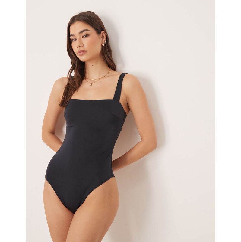 Free Society square neck swimsuit in black