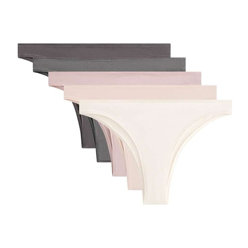 OYSHO 5 cotton blend brazilian briefs in light pink 112676708