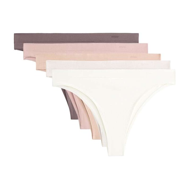 OYSHO 5 seamless soft touch brazilian briefs in coral-Orange 112676817