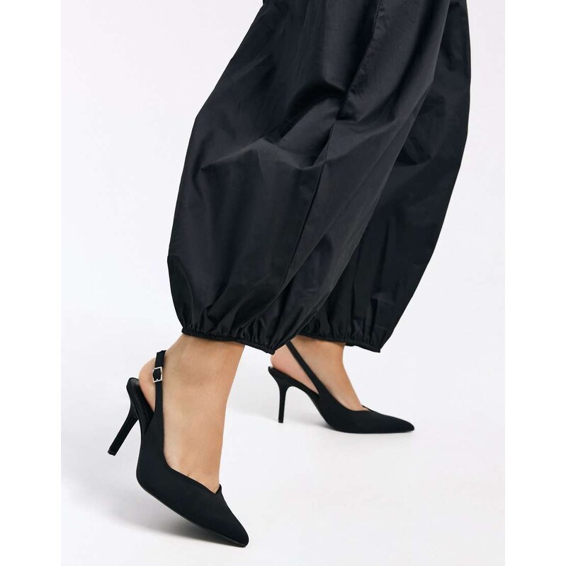 Bershka Slingback high-heel shoes in black