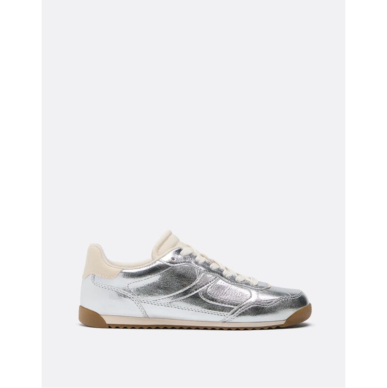 Stradivarius Metallic-effect trainers in silver 112676815