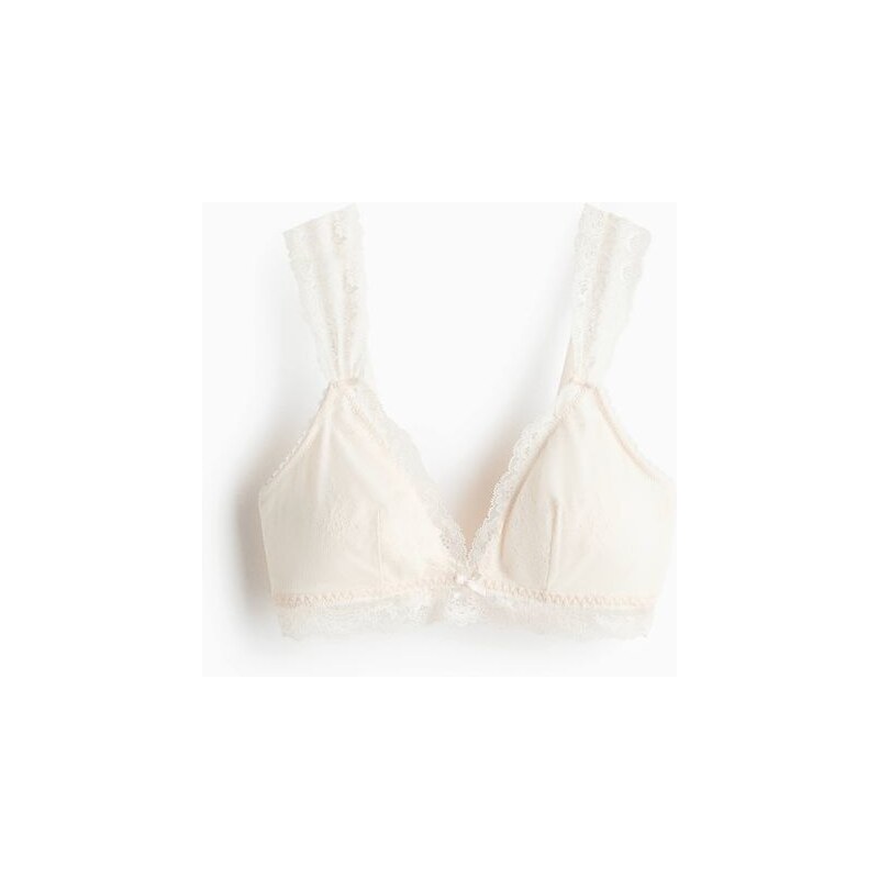 H&M - Měkká vyztužená krajková podprsenka - bílá 112676866
