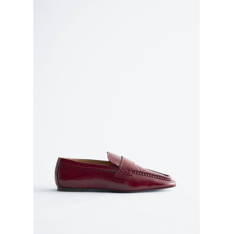 H&M - Kožené mokasínys hranatou špičkou - červená 112676949
