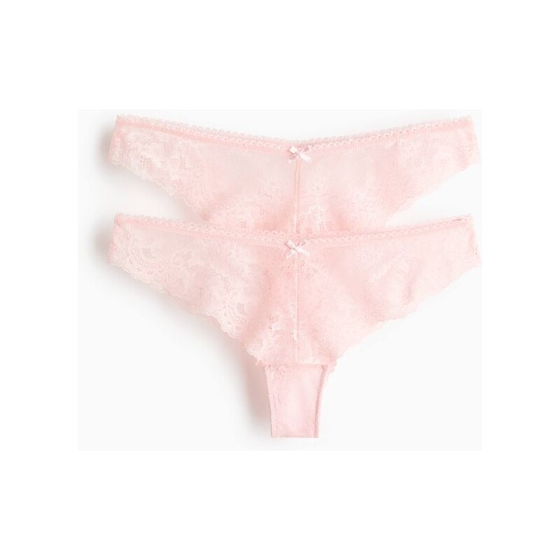 H&M - Krajkové kalhotky brazilian 2 kusy - růžová 112676881