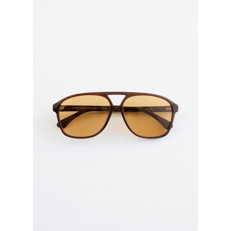H&M - Nadměrné aviator sluneční brýle - žlutá 112677687