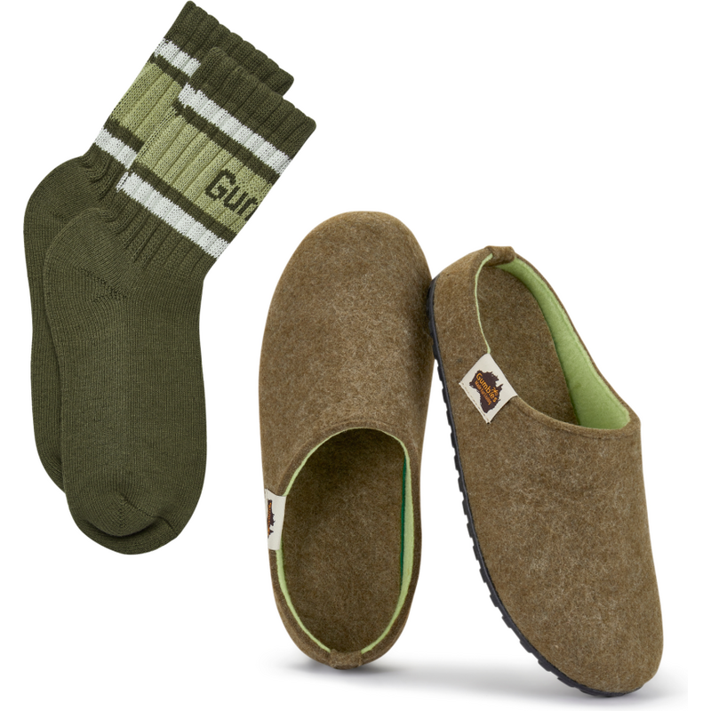 Gumbies Set Bačkory Outback Moss & Pistachio + PONOŽKY