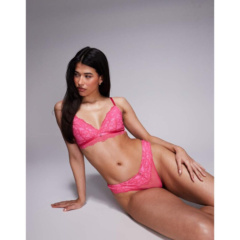 Ann Summers Valentines Sexy Lace non padded bralette in pink 112696140