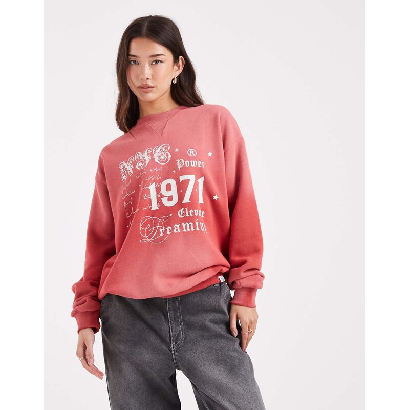 Daisy Street sweatshirt with dreaming graphics in red 112680358