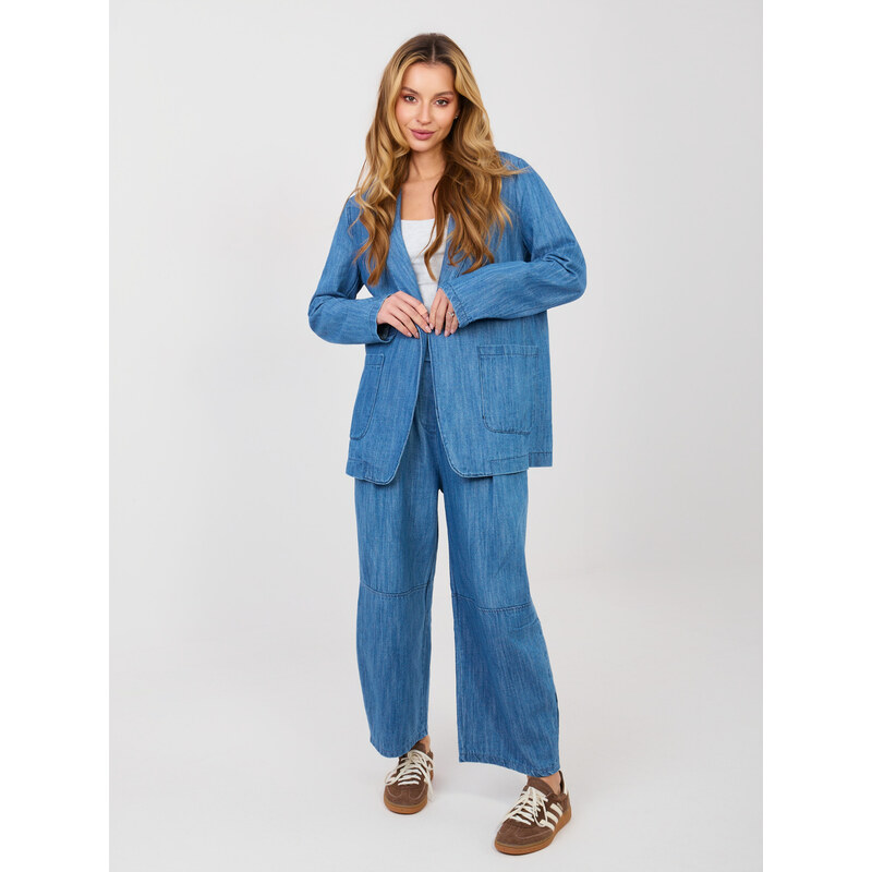 RUE PARIS Modrý dámský blazer
