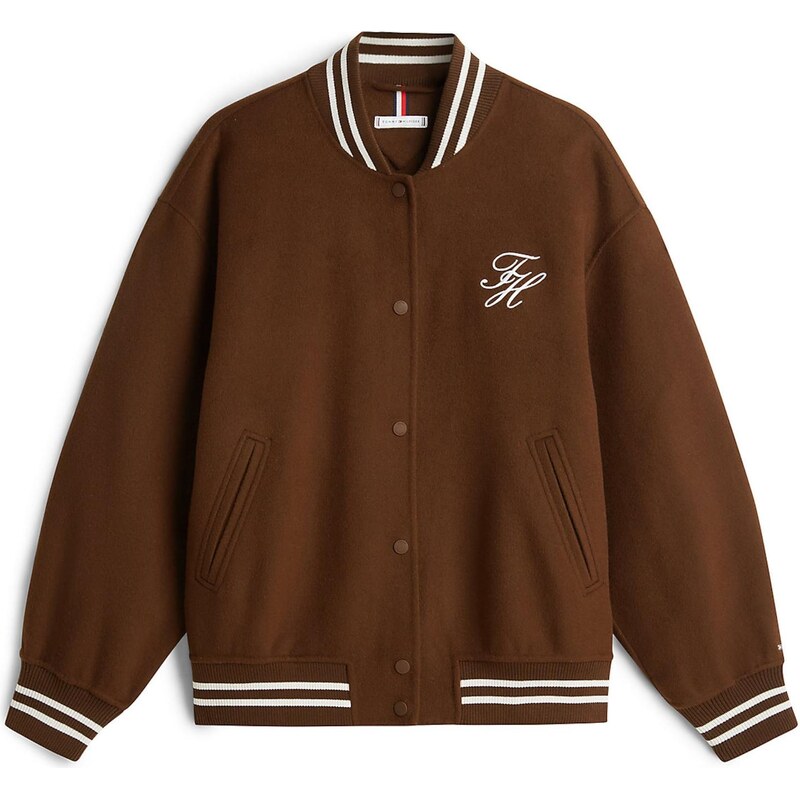 TOMMY HILFIGER Přechodná bunda hnědá / bílá 110200385