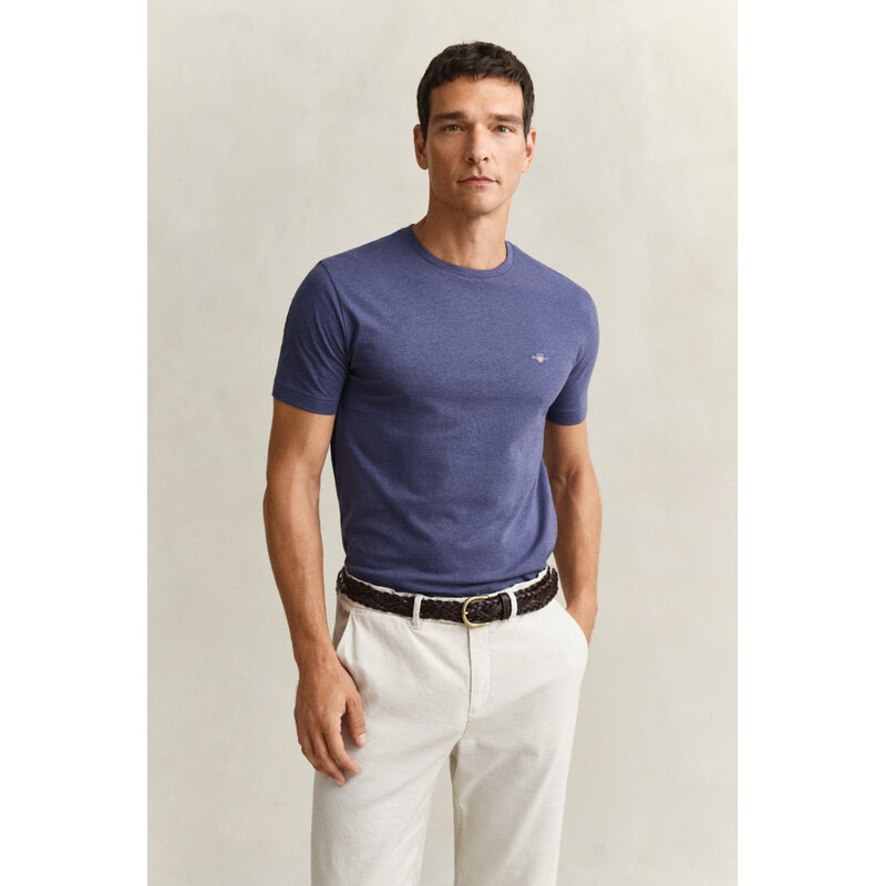 TRIČKO GANT REG SHIELD SS T-SHIRT DARK JEANSBLUE MELANGE