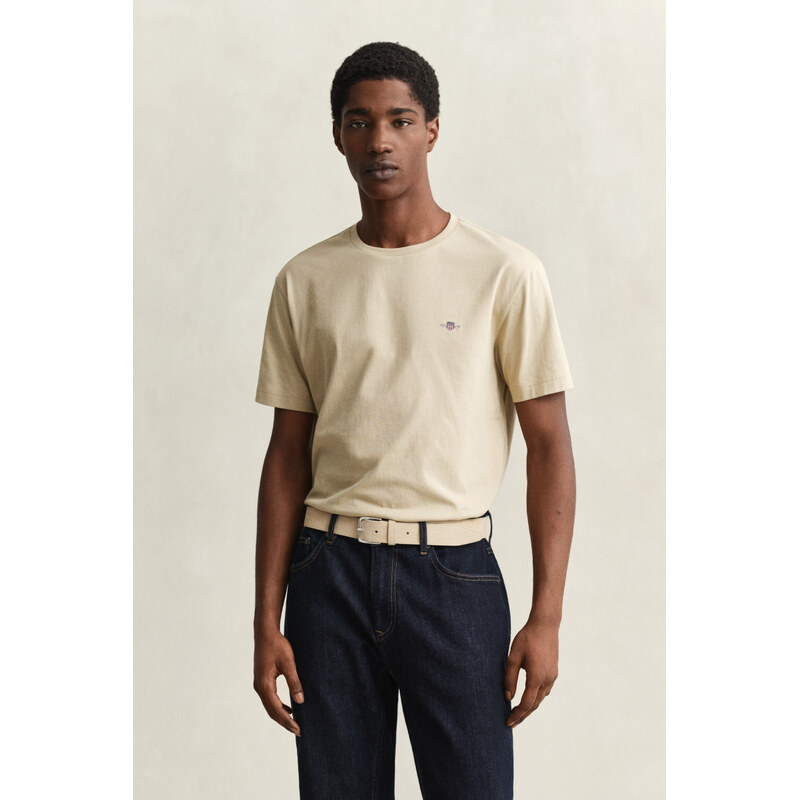 TRIČKO GANT REG SHIELD SS T-SHIRT OAT BEIGE