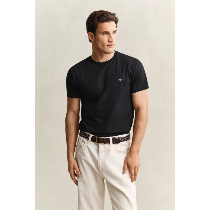 TRIČKO GANT SLIM SHIELD SS T-SHIRT BLACK