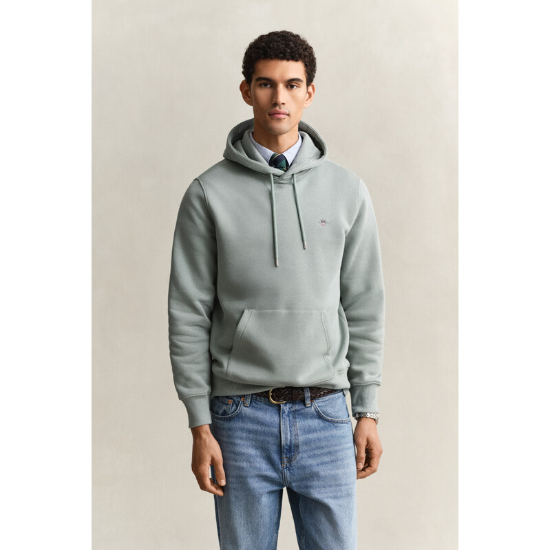 MIKINA GANT REG SHIELD HOODIE CERAMIC GREY