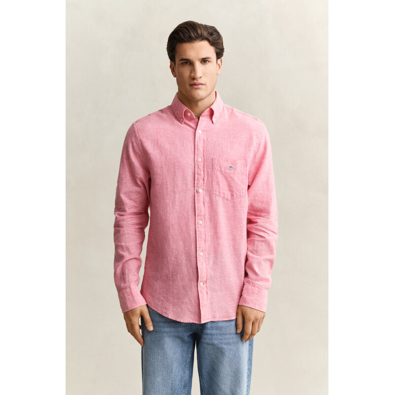 KOŠILE GANT REG COTTON LINEN SHIRT ROSE PINK