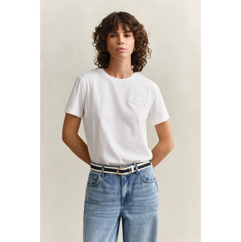 TRIČKO GANT REG TONAL SHIELD SS T-SHIRT WHITE