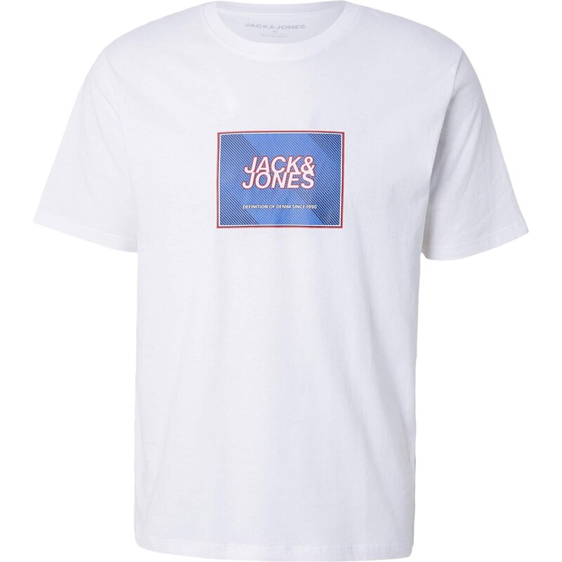 JACK & JONES Tričko JJRAIN modrá / červená / bílá