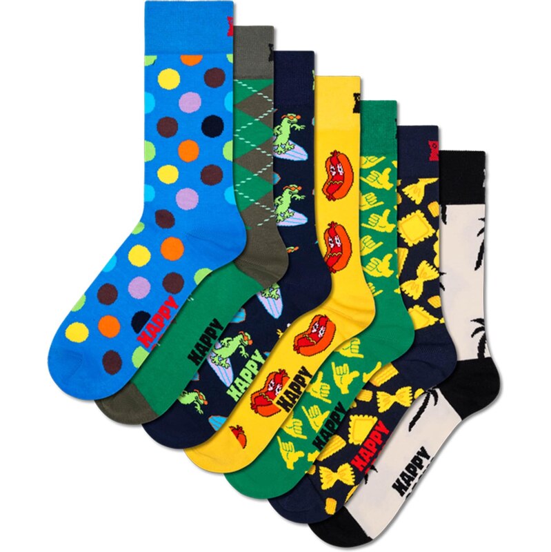 Happy Socks Ponožky modrá / žlutá / zelená / bílá 112685598