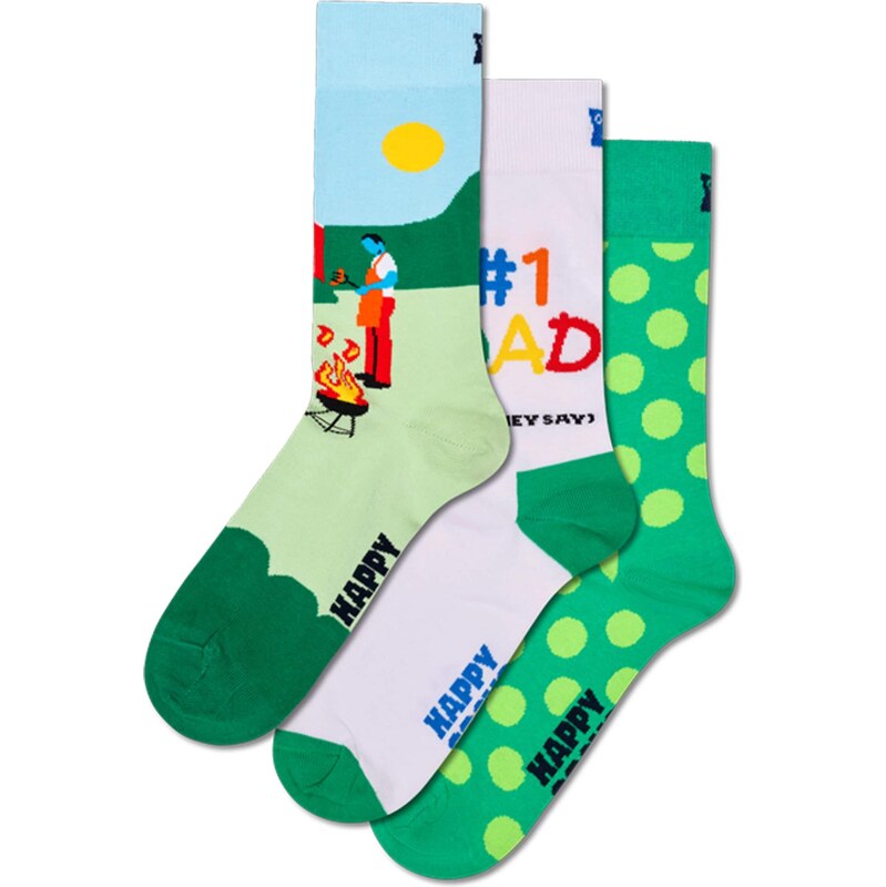Happy Socks Ponožky limetková / světle zelená / červená / bílá 112685656