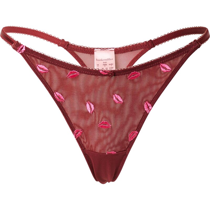 Hunkemöller Tanga růžová / tmavě červená