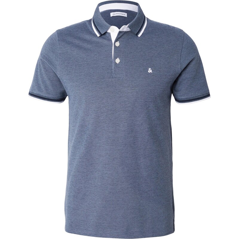 JACK & JONES Tričko JJEPaulos marine modrá / modrý melír / bílá