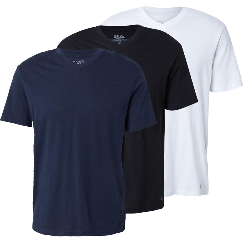 SCOTCH & SODA Tričko tmavě modrá / černá / bílá