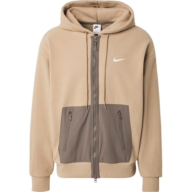 Nike Sportswear Mikina béžová / barvy bláta / bílá