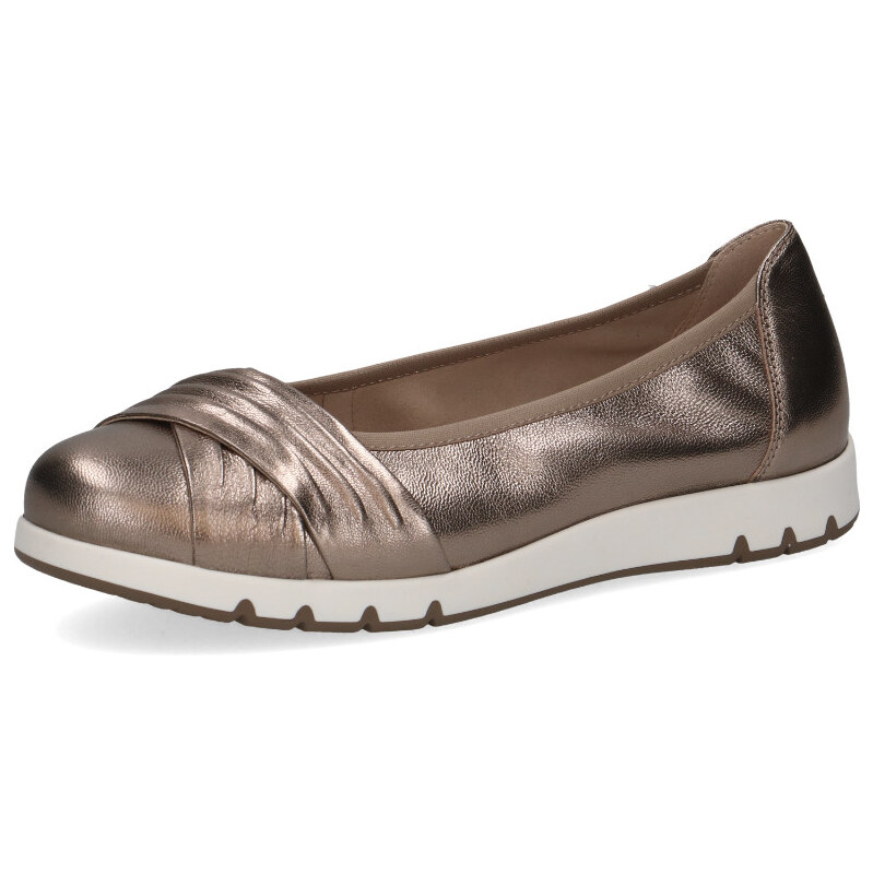Dámské kožené baleríny Caprice 9-22118-44-341 taupe metal