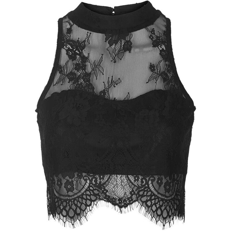 Topshop **Sweetheart Lace Crop Top by Glamorous