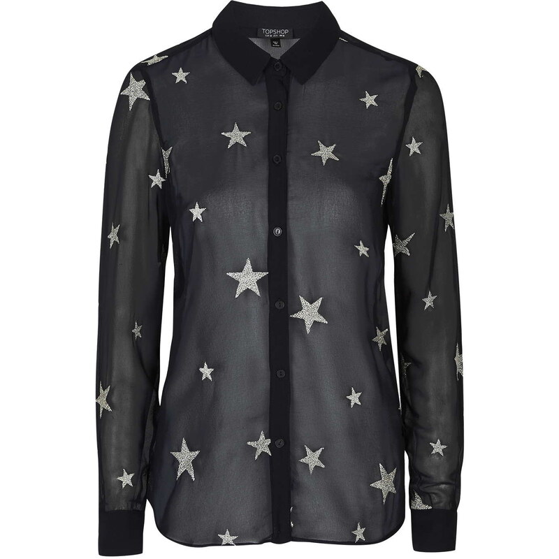 Topshop Star Embellished Shirt