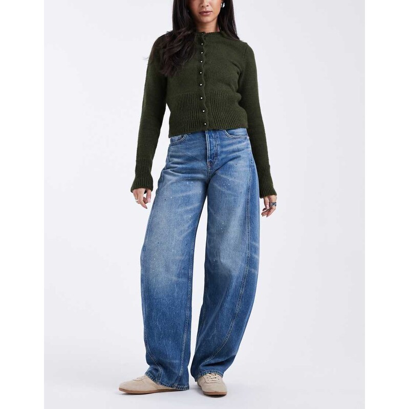 Tommy Jeans Ella mid rise barrel jeans in faded mid wash-Blue