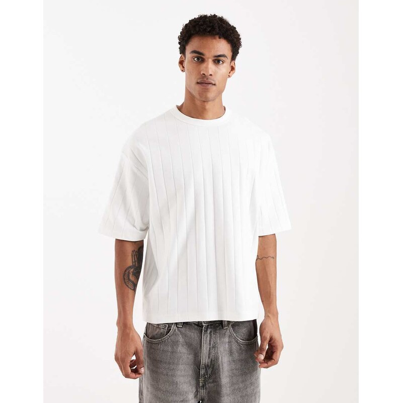 ASOS DESIGN relaxed t-shirt in white wide rib