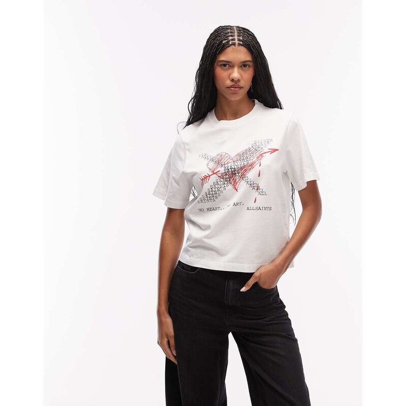 AllSaints heartache graphic lisa short sleeve t-shirt in white 112696367