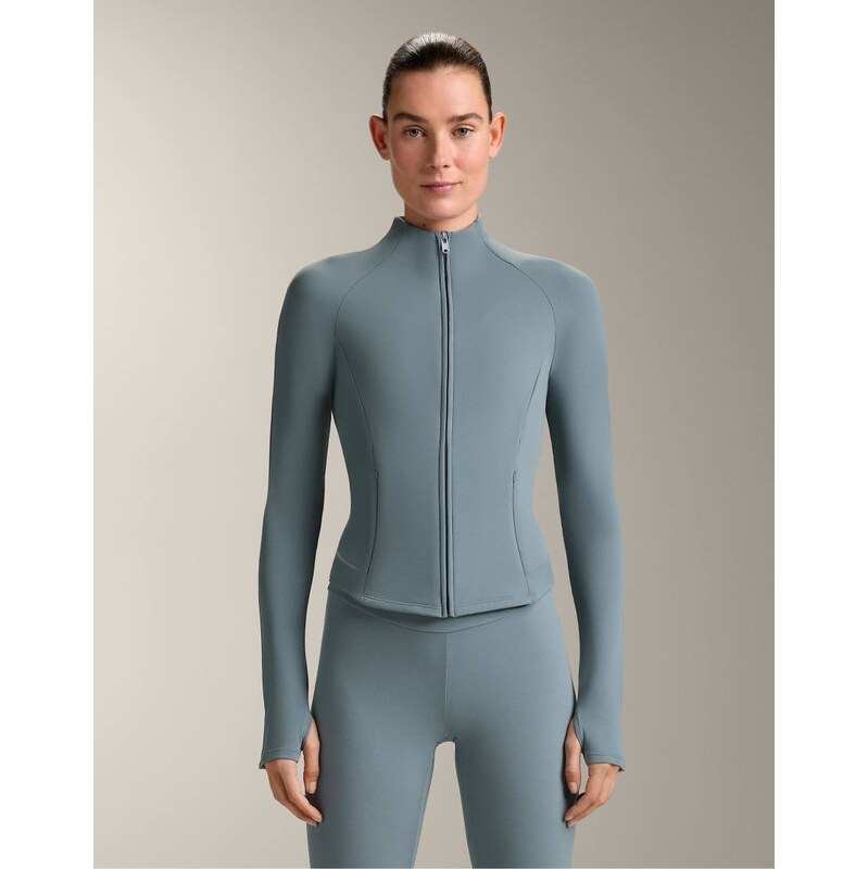 OYSHO Light warm technical jacket in grey-blue 112696559