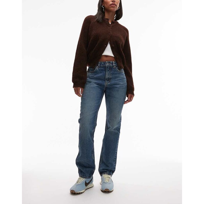 ASOS DESIGN Circular Design Collection 90s straight jeans in authentic midwash-Blue