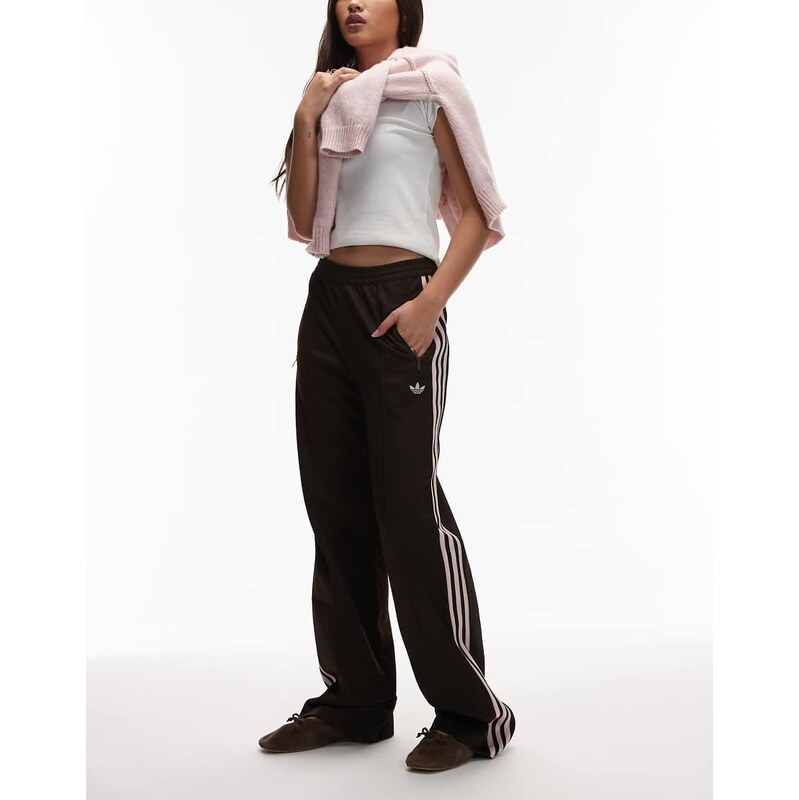 adidas Originals classic track pants in brown and pink