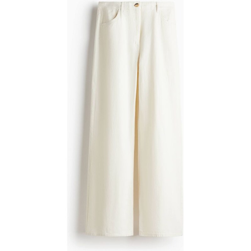 H&M - Široké bavlněné kalhoty - Bílá