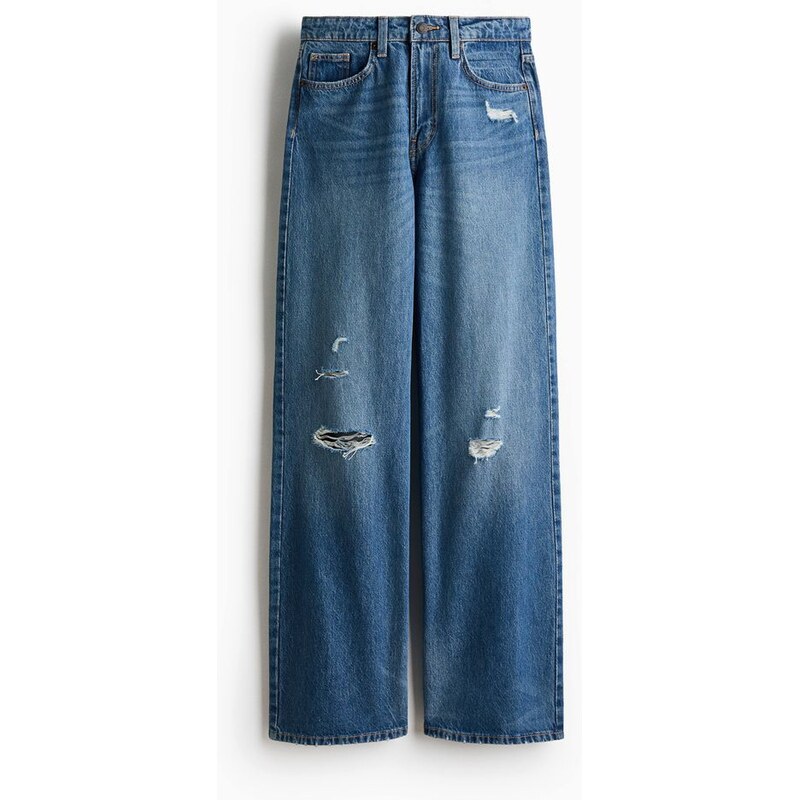 H&M - Wide High Waist Jeans - Denim Blue