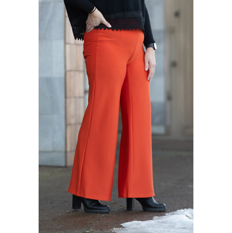 NOWA EWA Široké kalhoty ZORO [ZRT-2592] Barva: Oranžová, Velikost: S/M 112698643