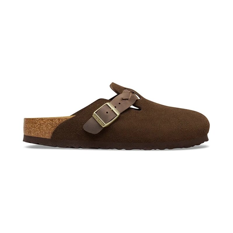 Birkenstock dámské semišové pantofle nazouváky Boston Braided