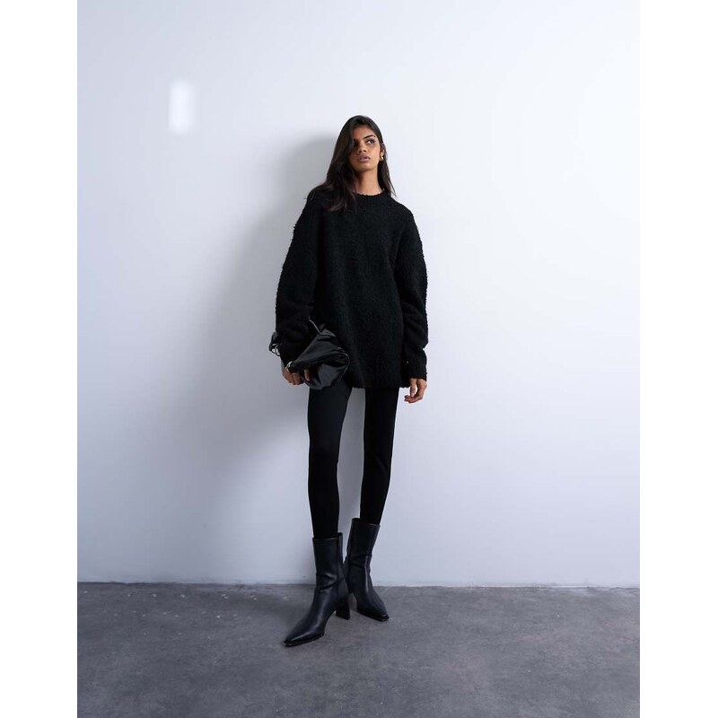 Topshop full length heavy weight legging in black