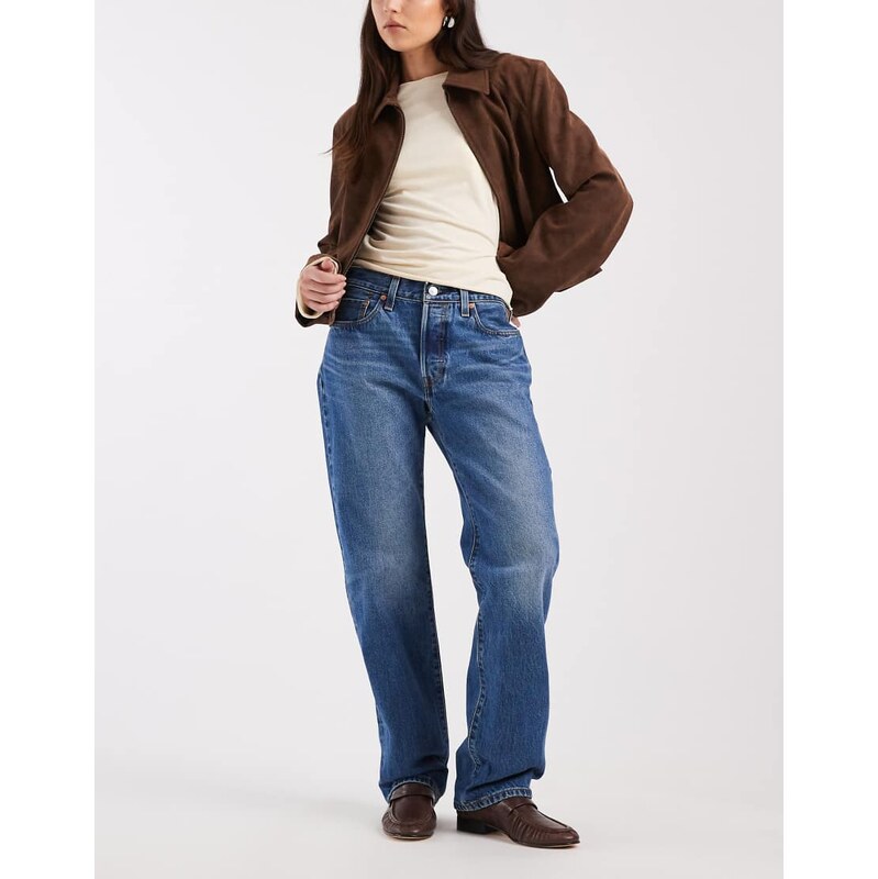 Levis 501 90s straight jeans in mid blue