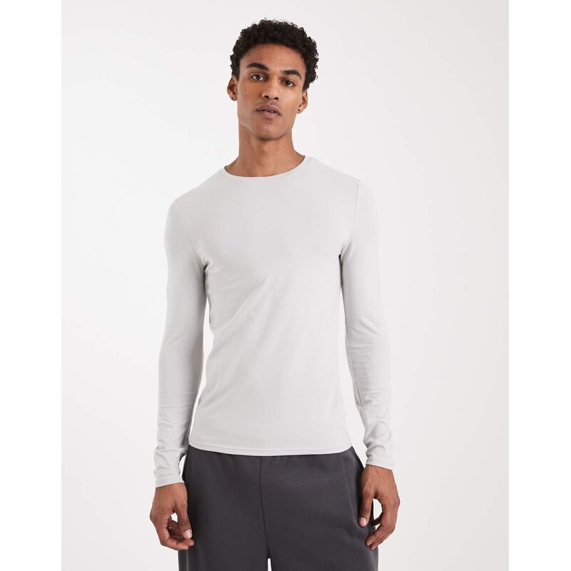 ASOS DESIGN Essentials muscle fit long sleeve t-shirt in light