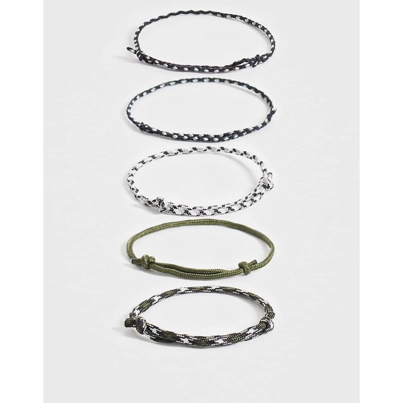 ASOS DESIGN 5 pack rope bracelet in multi 112703035