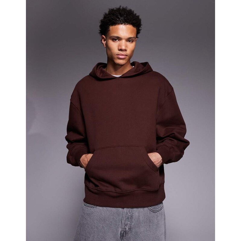 ASOS DESIGN premium heavyweight oversized 400gsm hoodie in dark